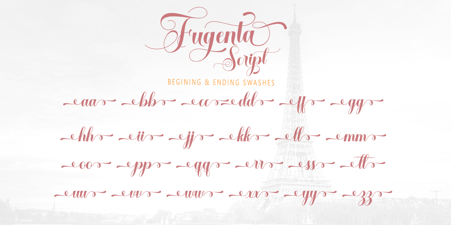 Beispiel einer Fugenta Script Regular-Schriftart